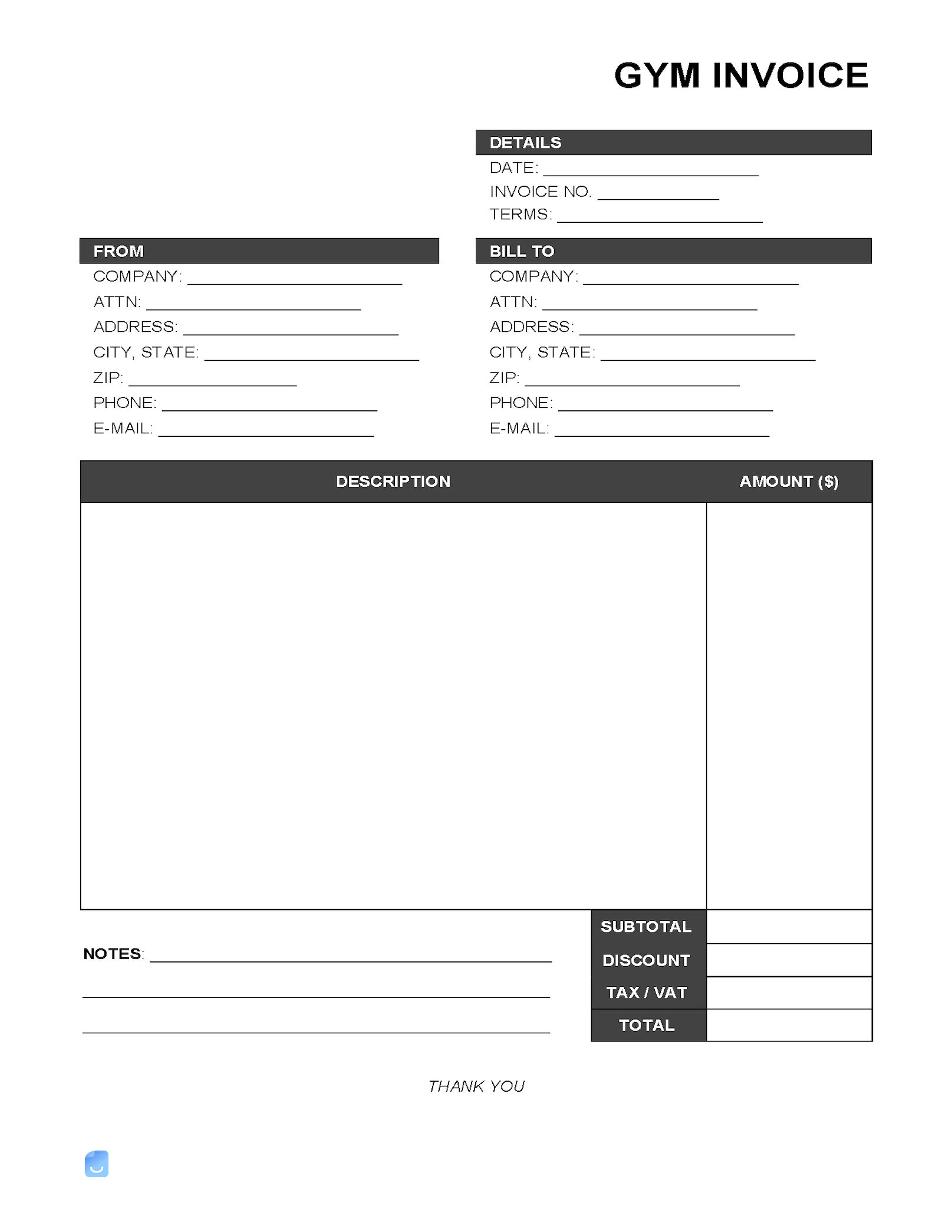 Gym Membership Receipt Template Invoice Maker Vrogue co